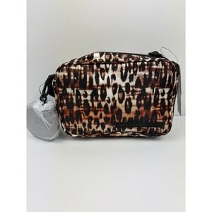 Tahari Monroe Leopard Print Camera Bag Crossbody Pouch Brown Animal Print